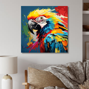 Pop art parrot Macaw portrait - Parrot Living Room Wall Art